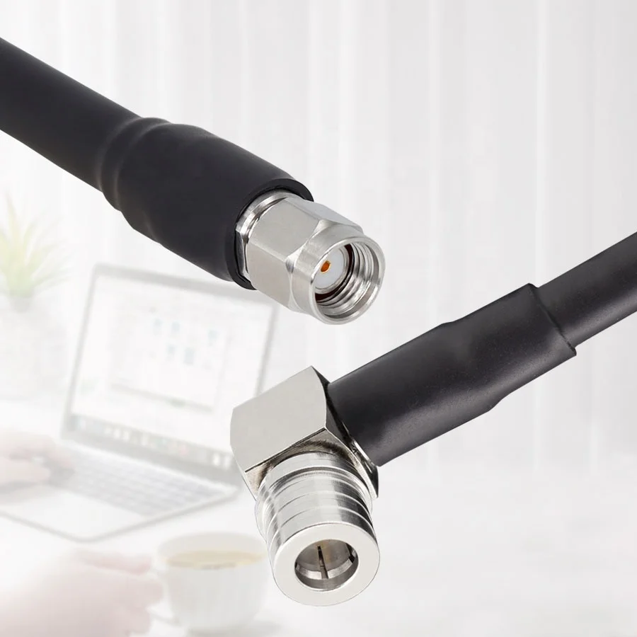 SMA Male to QMA  Male Right Angle Jumper Cable Assembly RF LMR200 LMR240 Coaxial cable