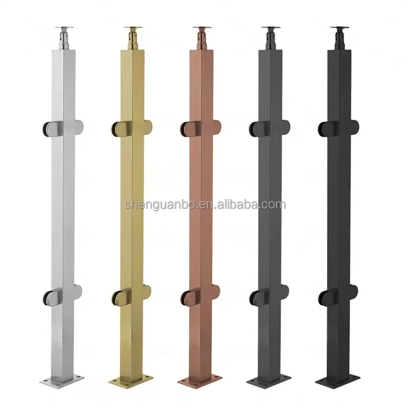GB new design Iron Glass railing  glass railing and handrail exterior balcony exterior deck modern glass banister kit