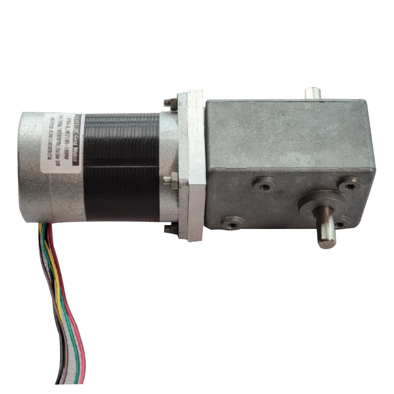 Compact size and power output big torque 20Nm 57mm dual axle max 24v dc worm geared motor 12v with right angle gearbox