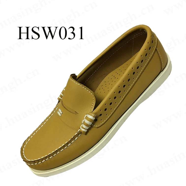 LXG,Spain market popular handmade stitching boat shoes anti-slip natural leather tear resistant men peas shoes HSW031