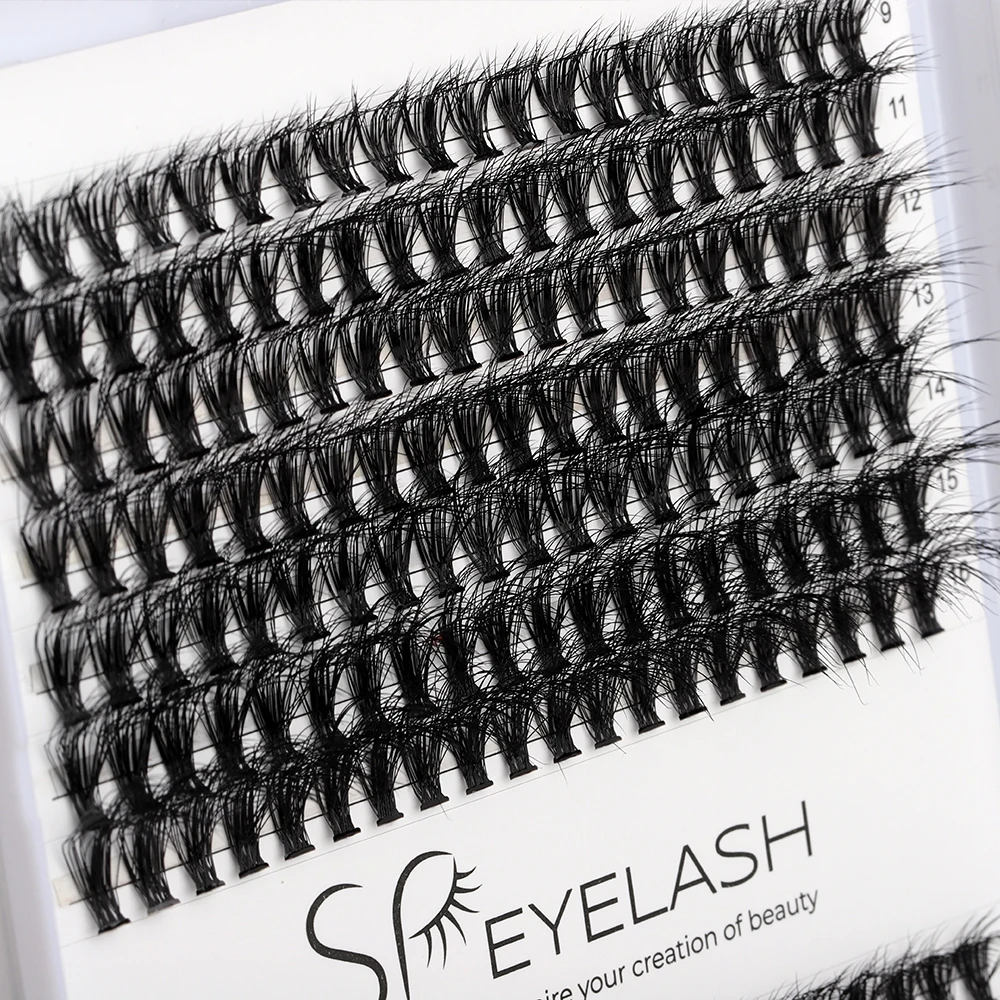 SP EYELASH 3D fluffy faux mink diy lash cluster kit Russian 8-16mm C D Curl Pre-cut segment wispy cluster lashes extension