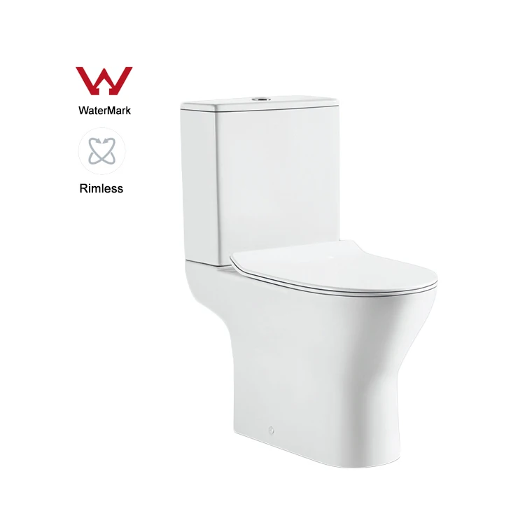 Medyag OEM Western CE Rimless Ptrap Two Piece Toilet Dual Flush Wash Down WC Bathroom Water Closet