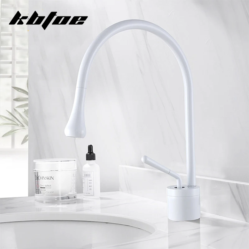 SD0503 Deck Mounted Basin Faucet Brass 360 Degree Rotation Sink Mixer Crane Tap Bathroom Basin Faucet