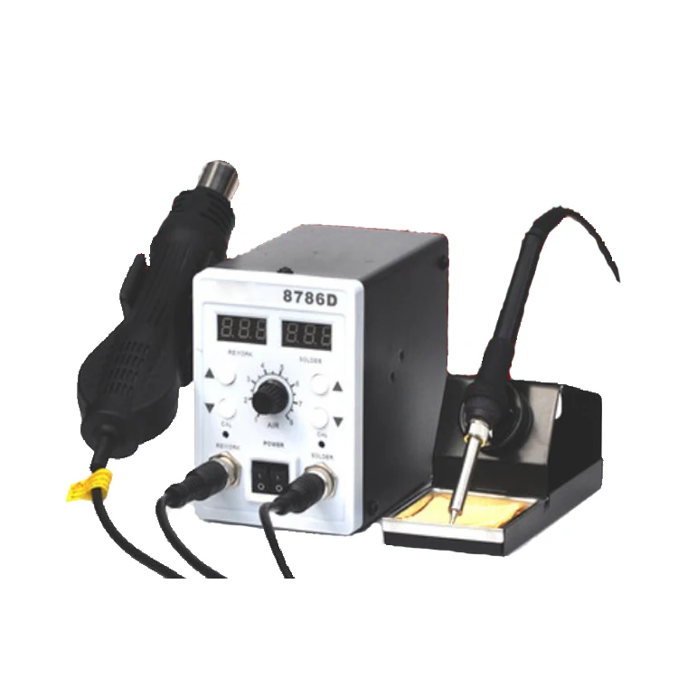 8786D pcb smd iron desolding station hot air gun soldering rework 8786