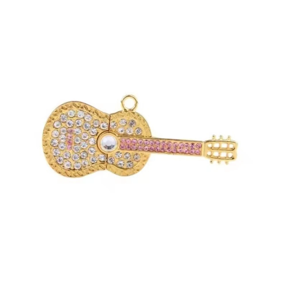 Gift 64gb 32gb 16gb 8gb 4gb Beautiful Pendrive Crystal Guitar U Disk Memoria Flash Drive nice gifts diamond