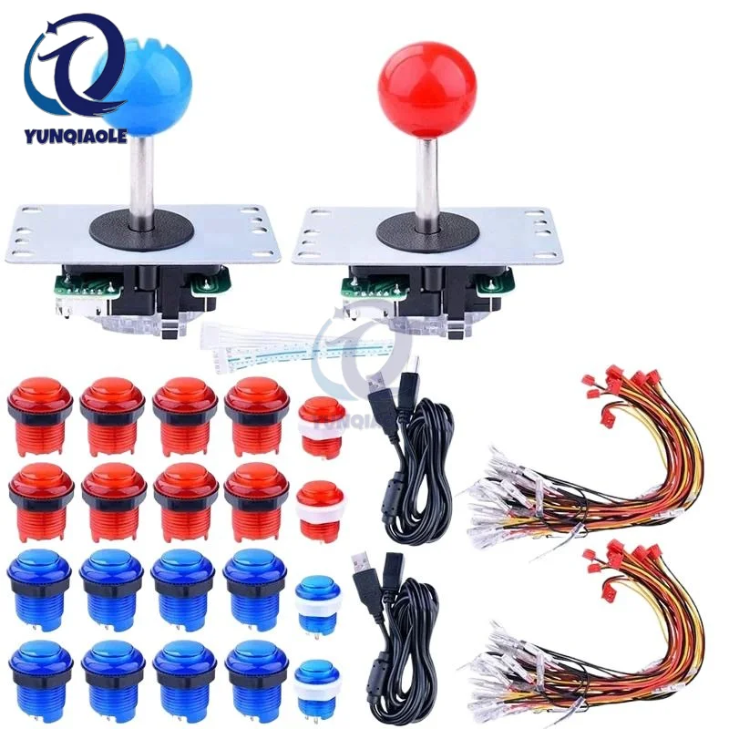 Hot Sale  2 Player Led Arcade Controller Diy Kit Usb Led Encoder To Pc  For  Mame Jamma  And Raspberry Pi Arcade Cabinet Diy