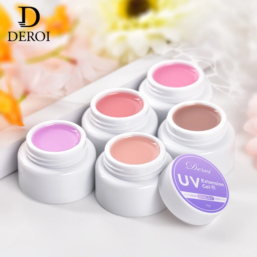 Factory Wholesale Deroi 1Kg UV Builders Gel 36 Colors Nude Color Extension Glue Hard Gel Nail Builder For Nail Art