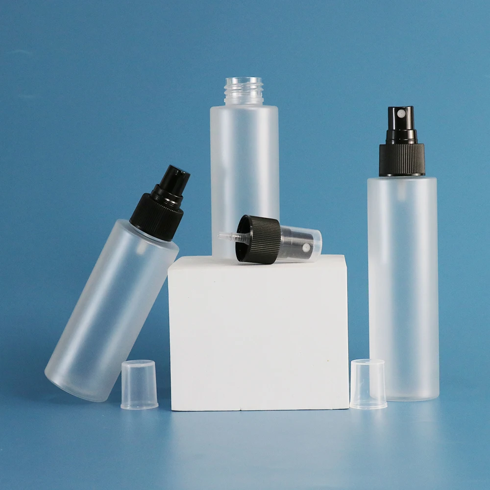 100ml 120ml 150ml skincare frosted plastic bottle body oil bottle with sprayer lid for cosmetic