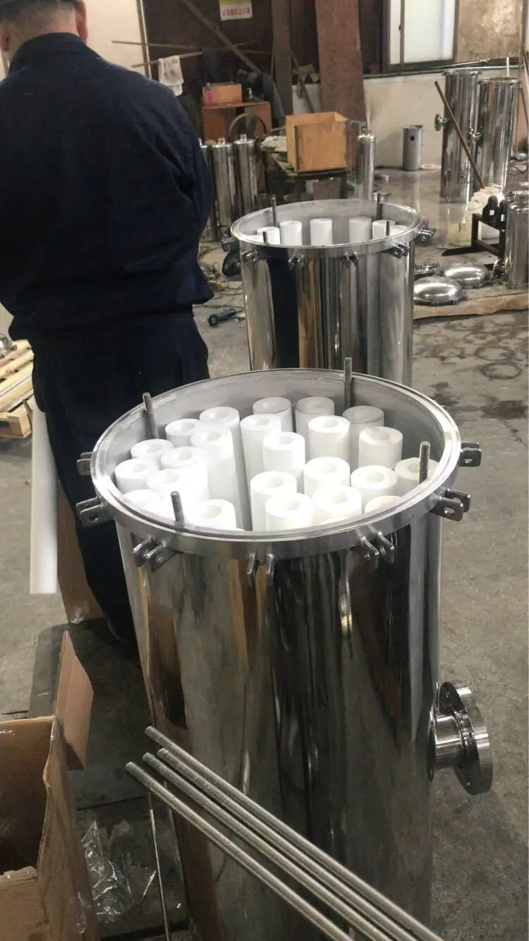 Manufacturer Pure water for micro-electronics filtration 0.22um horizontal type stainless steel 304 cartridge filter housing
