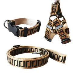 Meise Grid F Large Medium Small Teddy Schnauzer French Bulldog Collar Leash Luxury Pet Dog Harness Set