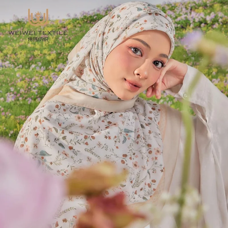 New Arrival Malaysia Custom Printed Voile Square Scarf Hijab Wholesale Cotton Hijab Supplier Tudung Bawal Muslim Women Hijabs
