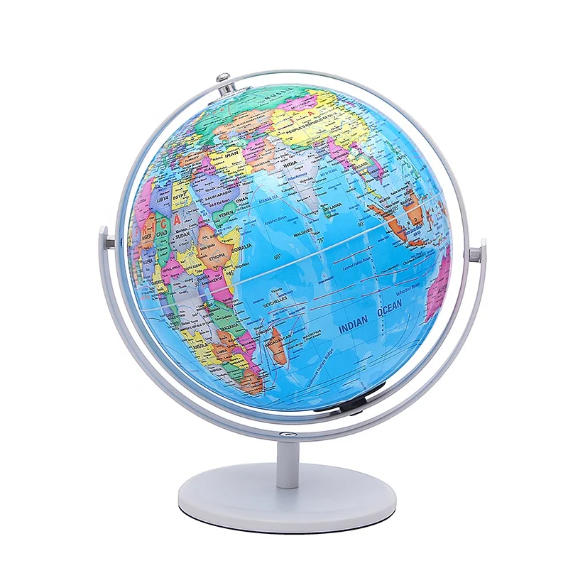20cm Globe Factory Direct LED Light World Earth Map PVC Levitating Globe With Metal stand