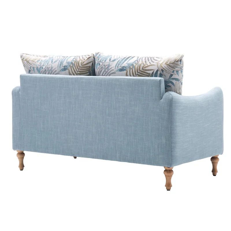 Design patent modern american style upholstered fabric compact blue couch love seat contemporary sofa