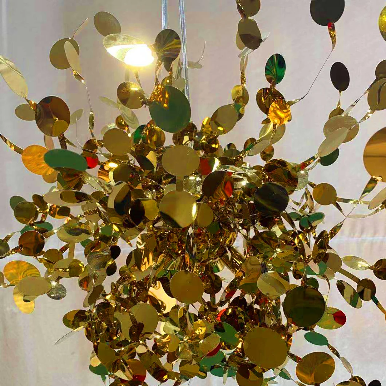 Hotel lobby luxury metal stainless steel gold ceiling pendant light fixture custom made indoor lighting art deco chandeliers