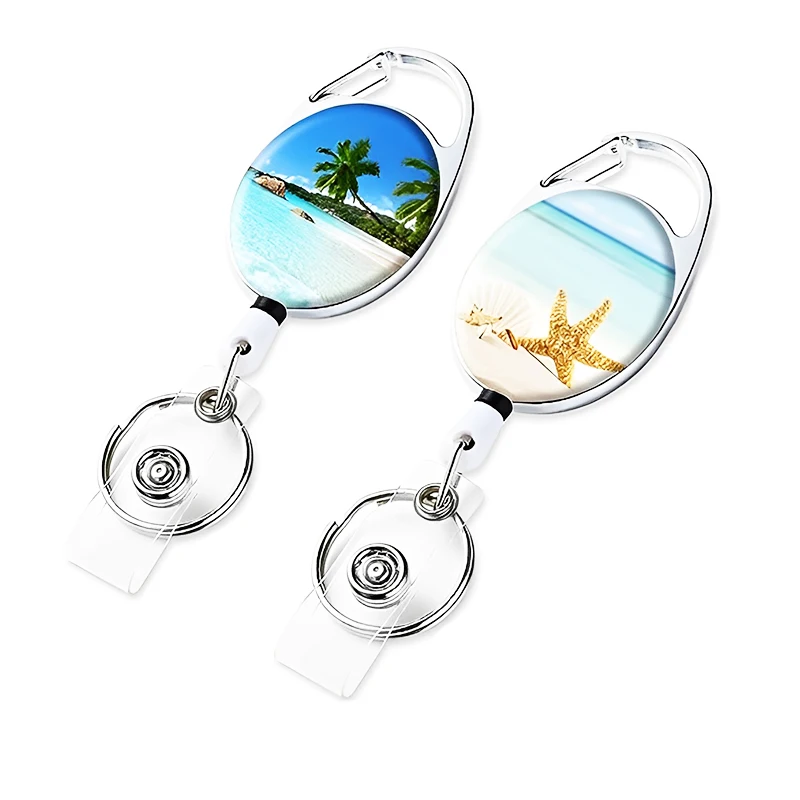 Retractable Badge Reel Holder Wholesale Customized Sublimation Plastic Name Tag Cute Yoyo Badge Clip With Id Card Holder
