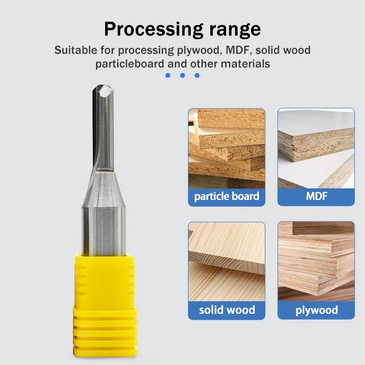 YF Hot Selling Factory Tool Wholesale CNC woodworking router bits carbide 2/1 TCT Two Flutes Straight Ball Nose Bits