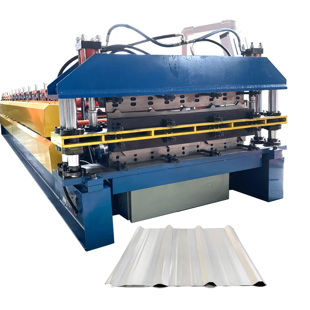 High quality Double Layer Metal Panel Trapezoidal roofing Machine IBR and Corrugated Roof Sheet Making2024 Double deck roll