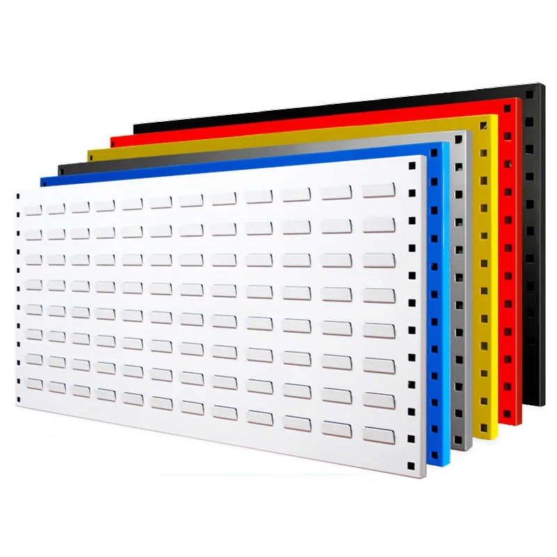 Custom Promotional Multifunctional Board Shelf Display Rack Metal Steel Portable Workbench Accessories Pegboard With Square Hole