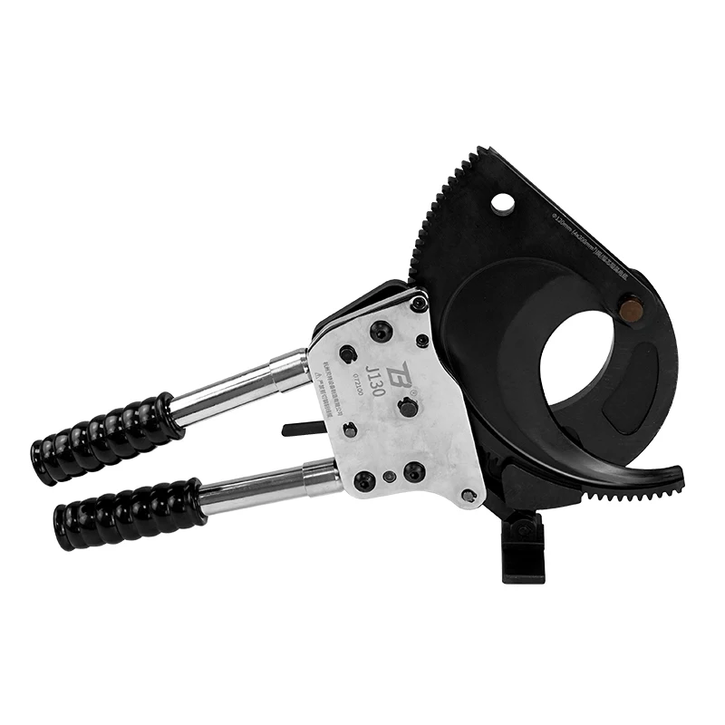 J130 Industrial Cable Cutter with Ergonomic Handles Hand-Operated Ratchet Skid Resistance OEM & ODM Supported