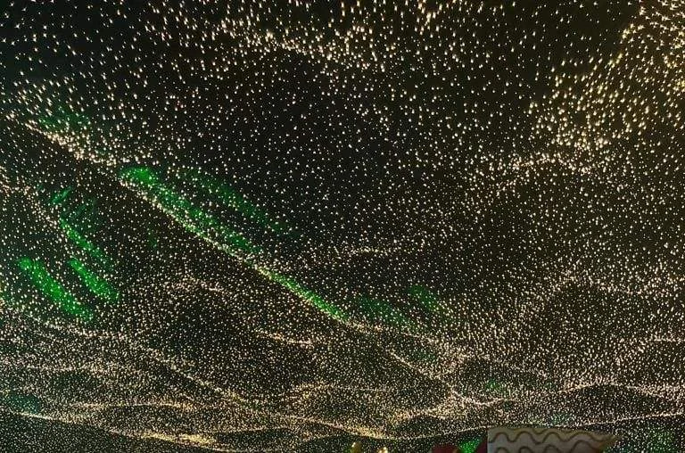 Hot sales  led star cloth golden yellow  drape stage light for party night club led star curtain  For wall  ceiling wedding