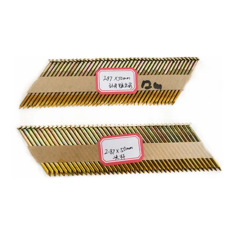 D head paper strip nails 2.87*50mm smooth ring shank 30 degree framing nails