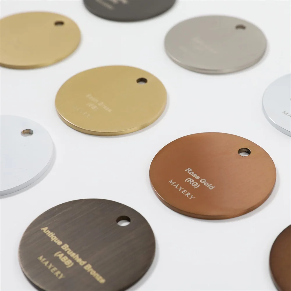 Maxery Custom Logo Solid Brass Color Plate Set Color Sample With Different Finishes For Comfirming Color
