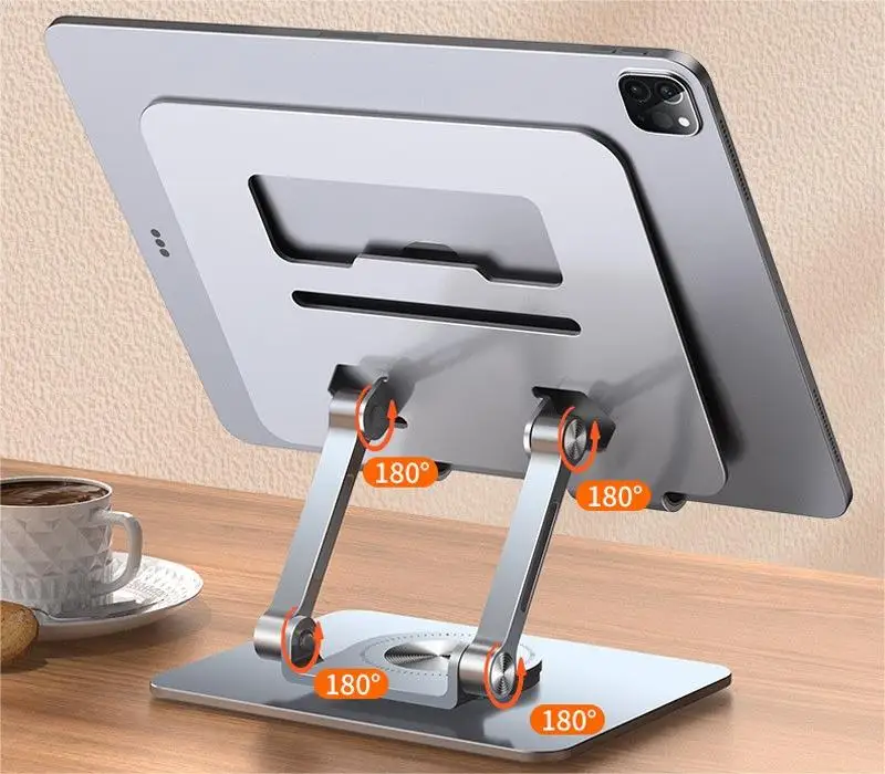Promotional Gift Ventilated Laptop Ipad Riser 360 Rotating Compatible Desktop Metal Computer Stand Holder