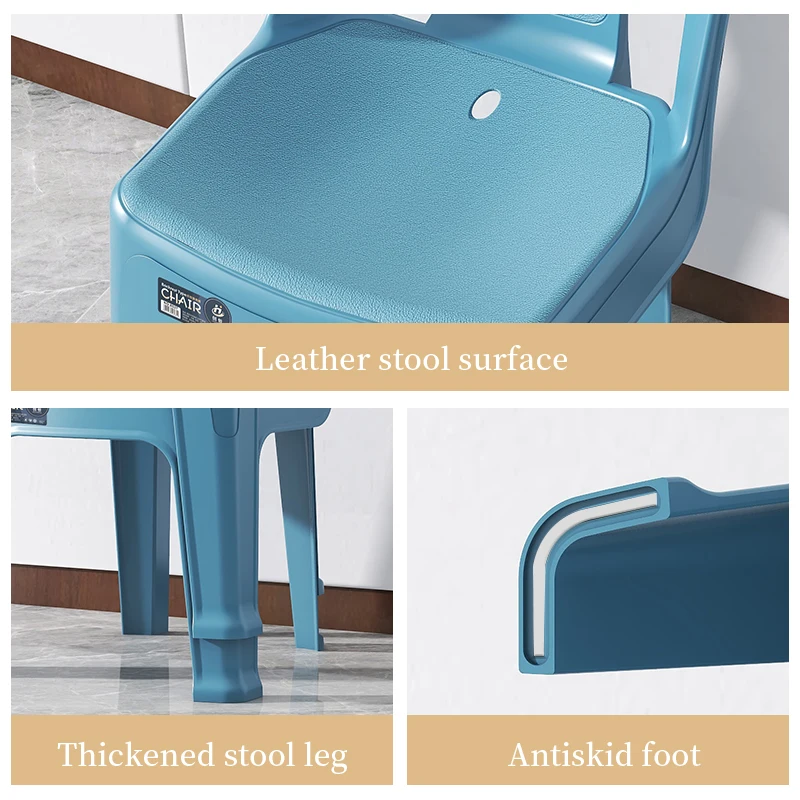 Plastic chairs with anti slip feet back rest chair non-slip stool stackable chair