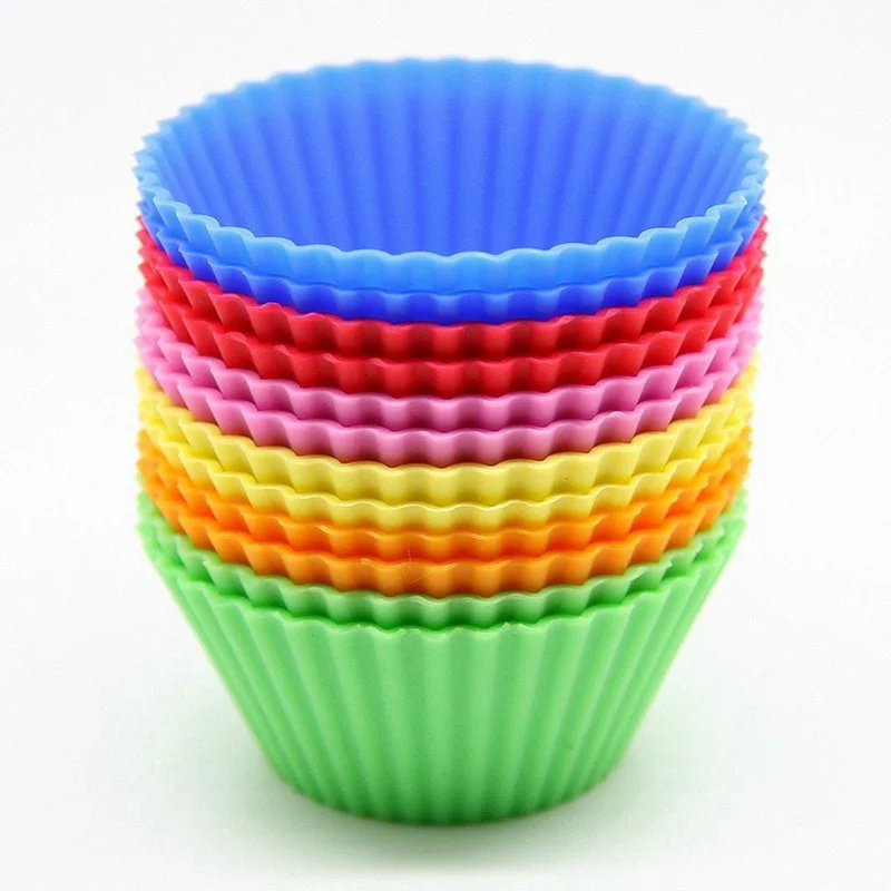 Youngs YS-DGM200 hot selling Reusable Silicone Baking Cups Muffin Liners Pack of 12 Multicolor silicone cupcake mold set