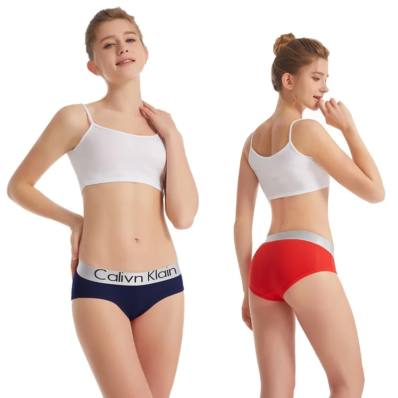 European and American Triangle underwear Lady sexy ribbon printed LOGO T-back wide athletic girl neutral underwear wholesale