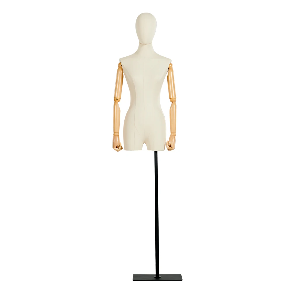 Foam Made Female Mannequin Dress Form Covered With Various Fabric Mannequin