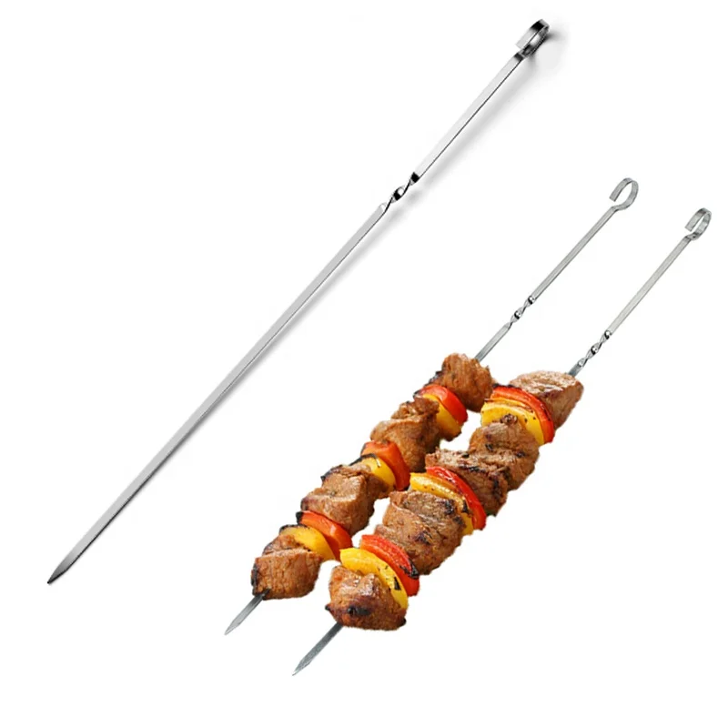 Bbq Accessories Skewers 201 Stainless Steel Stick Skewers Grill Sticks for BBQ,Shish,Chicken,Shrimp,Kabob,Party Essentials