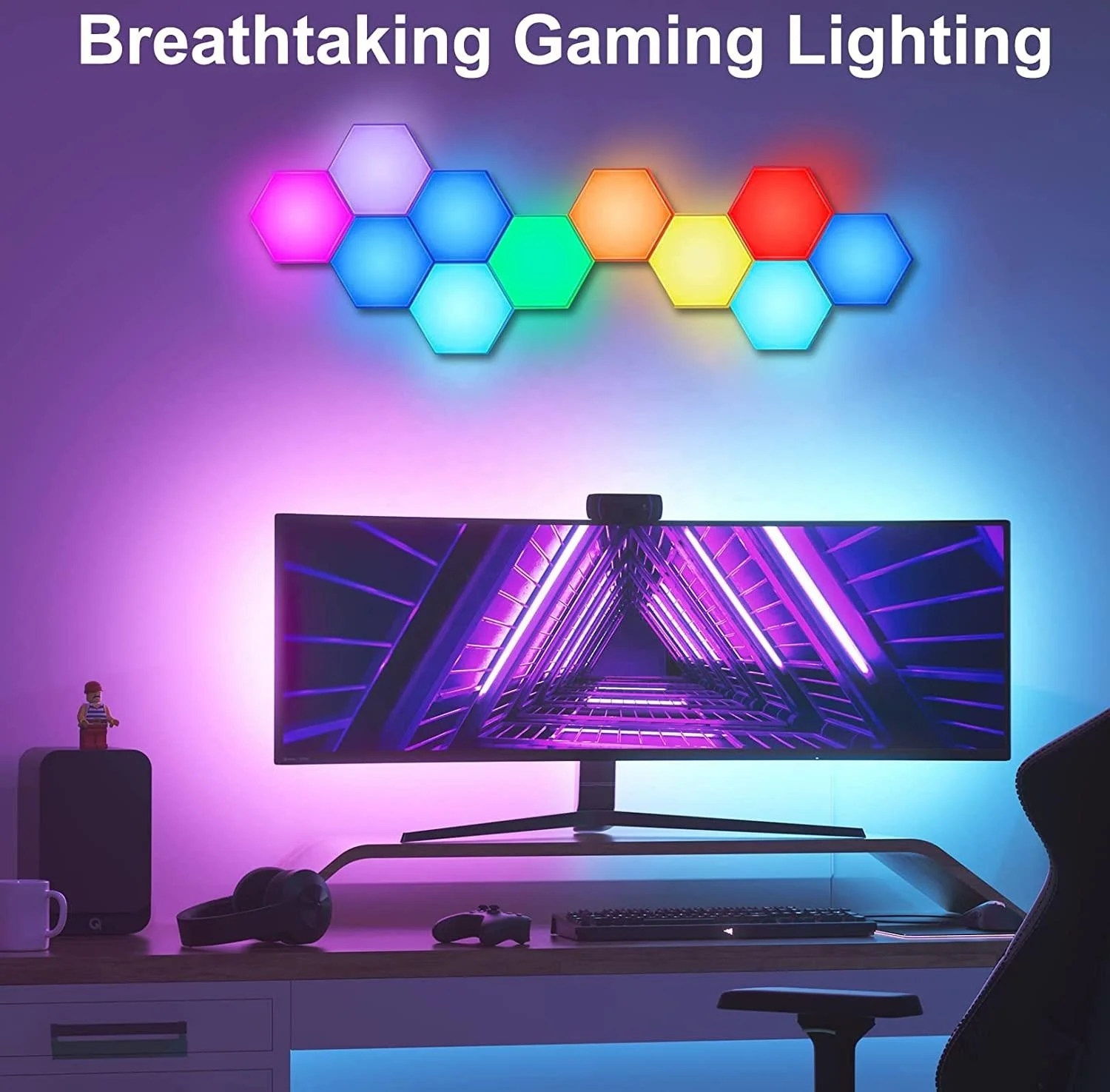 Шестигранные RGB светильники 3 шт./6 шт./10 шт. модульный ночник «сделай сам» светодиодный светильник настенные панели умное управление через приложение шестигранная настенная лампа