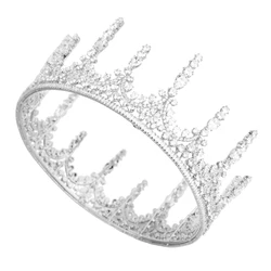 Platinum Plated/Gold Plated Zircon Crowns Wedding Tiaras And Crown Bridal Tiara Princess Queen Corona Pageant Crown Full Round