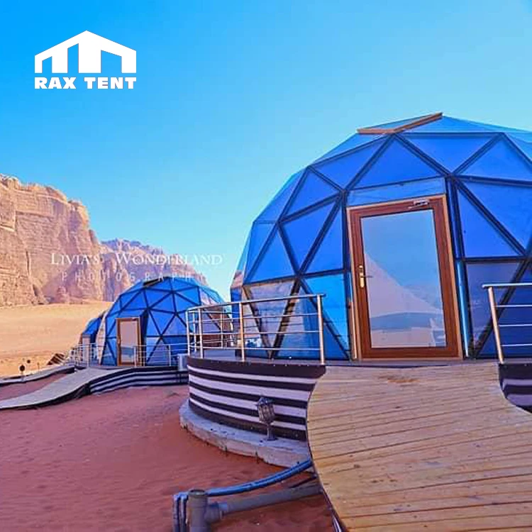 
China manufacturer yurt tent aluminum glass dome tent glass dome house for family resort and hotel in Jordan desert best sale 