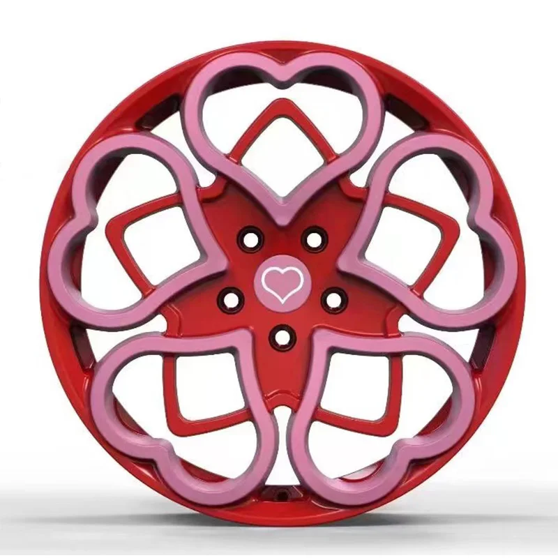Passenger Car Wheel Rims for MINI Heart Shaped Pink Wheel Rims 17 18 19 Inch alloy wheel rim red 5*112