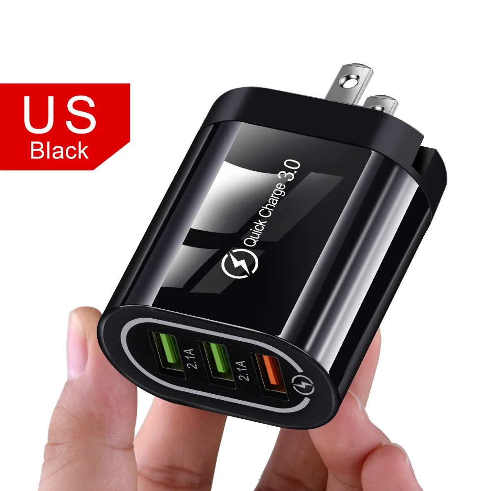 3 порта Quick Charge 0 USB зарядное устройство Быстрая зарядка для телефона Samsung A40 A10 S10 Redmi Note 7 портативный адаптер iphone Huawei