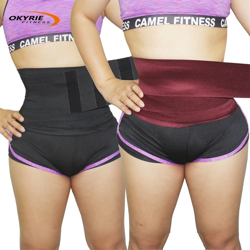 Okyrie new product custom logo red loop corset top belly stomach tummy band waist trainer wrap