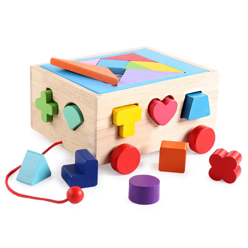 Baby Toys Educational Wooden Geometric Sorting Board Montessori Kids Educational Toys Building Puzzle Child Gift