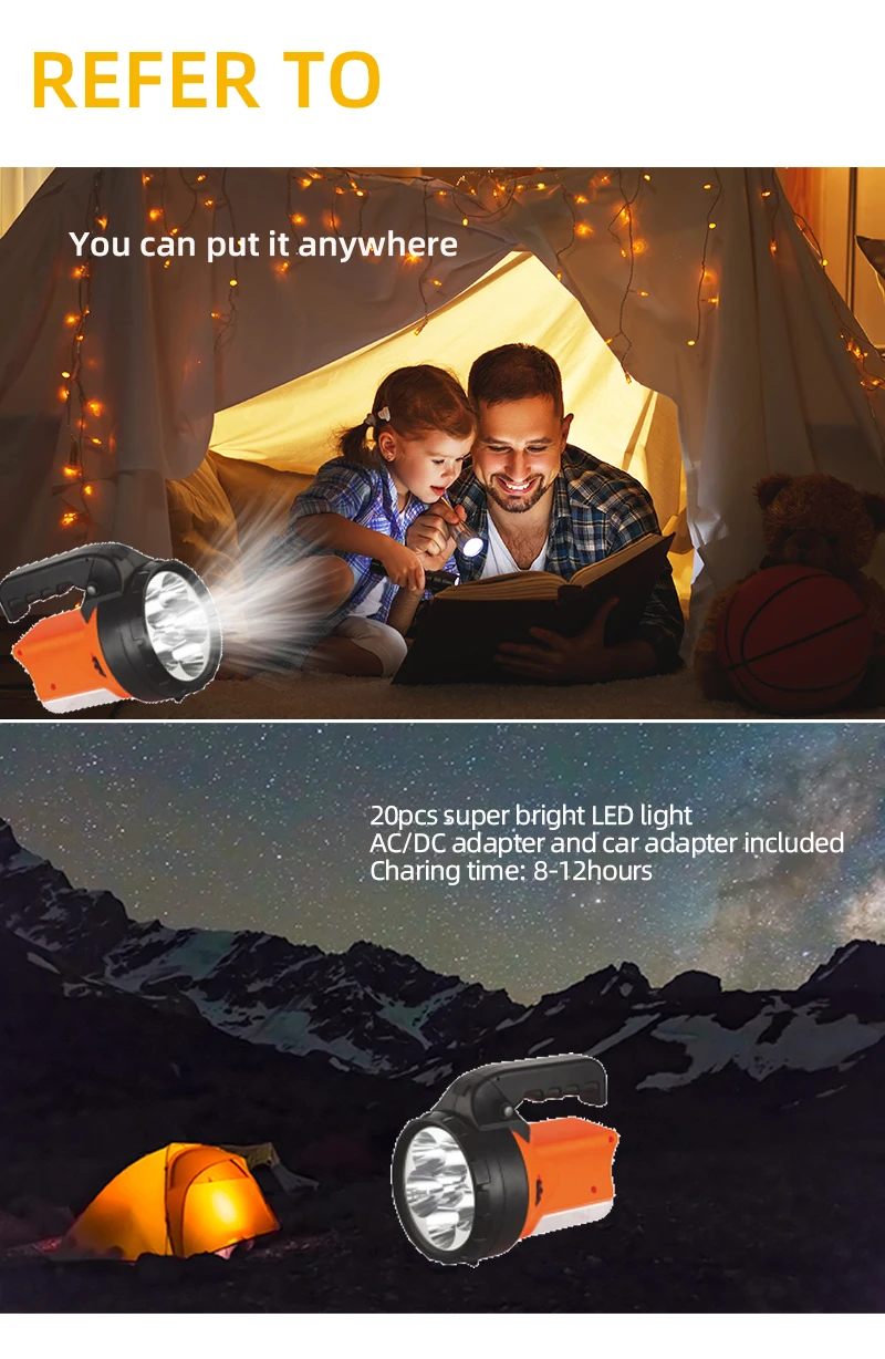 Powerful Rechargeable LED Waterproof Hand Crank Flashlight Torch