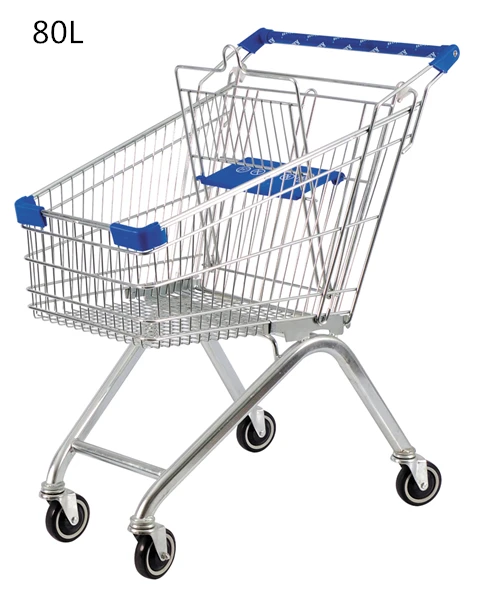 Custom Volume Metal Mesh Supermarket Shopping Trolley Carts