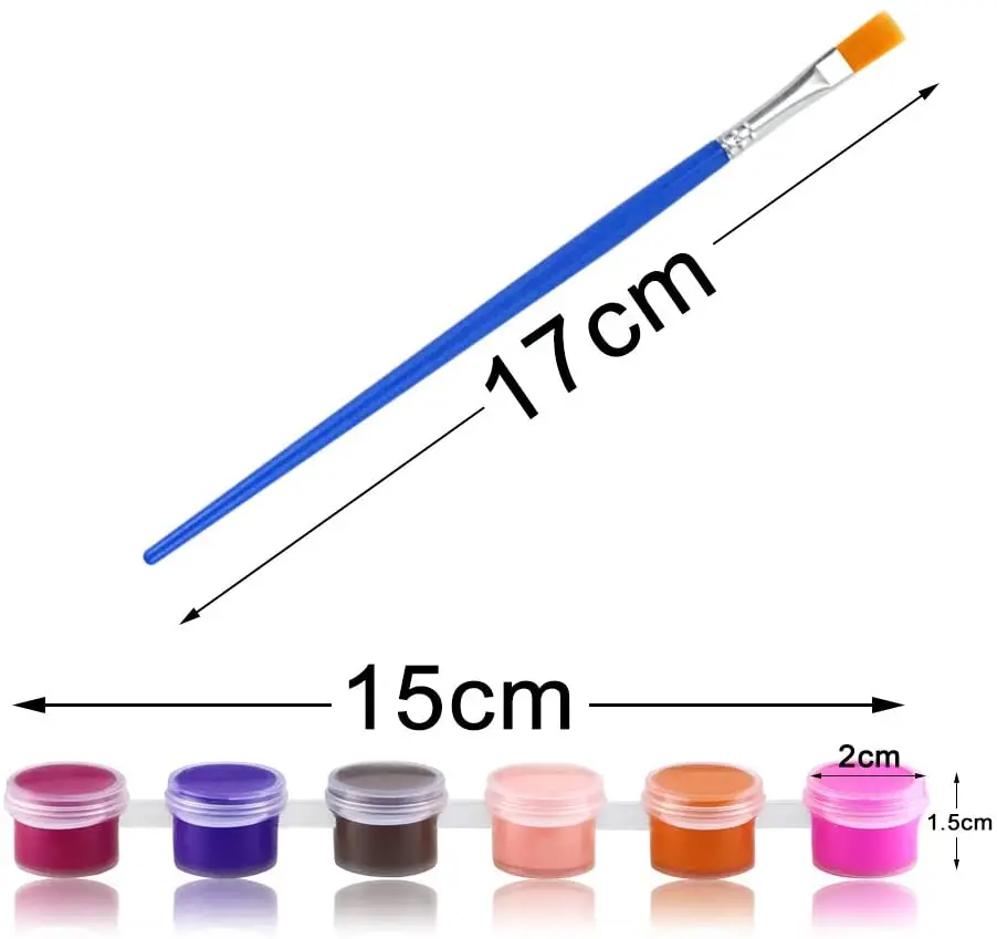 Customized 12 Colors Mini Cheap Acrylic Paint Pots Set with Brush for Children Kids Painting