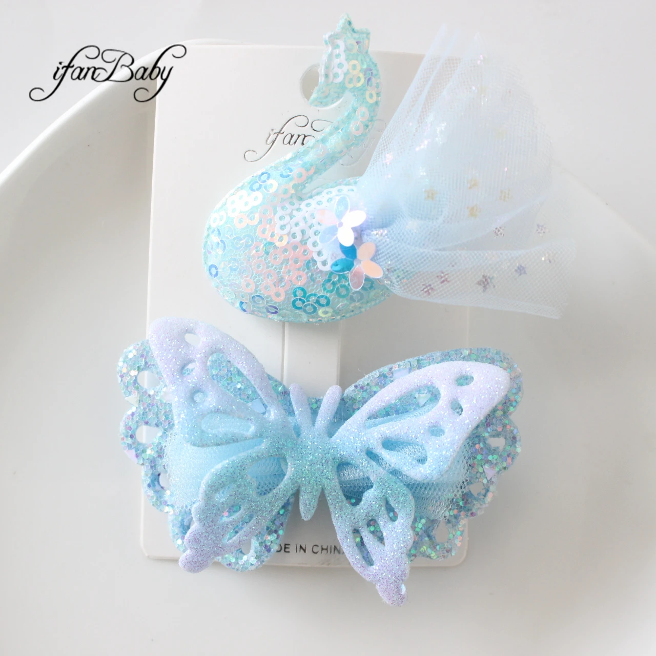 Cute Girl Accessories Kids Flower Headwear Butterfly Pins Girl Swan Hair Clip