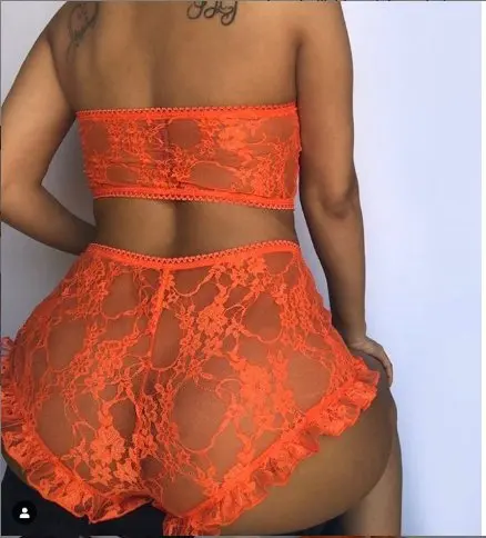 
Wholesale Lady Transparent See Through Floral Lace Lingerie Set Hot Cheap Sheer Plus Size Women Sexy Lingerie for fat women 