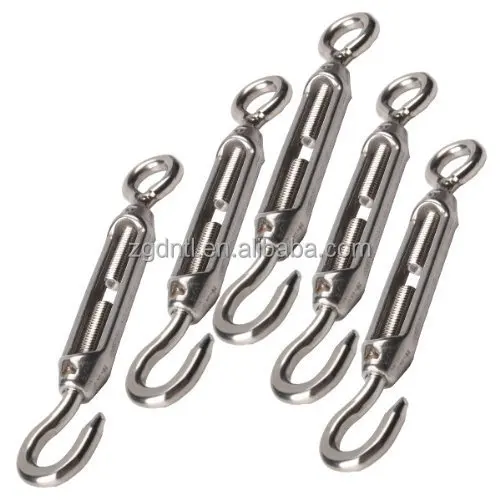 M16 304 Stainless Turnbuckle For Steel Rope Parts Heavy Duty German Standard Din1480 Eye To