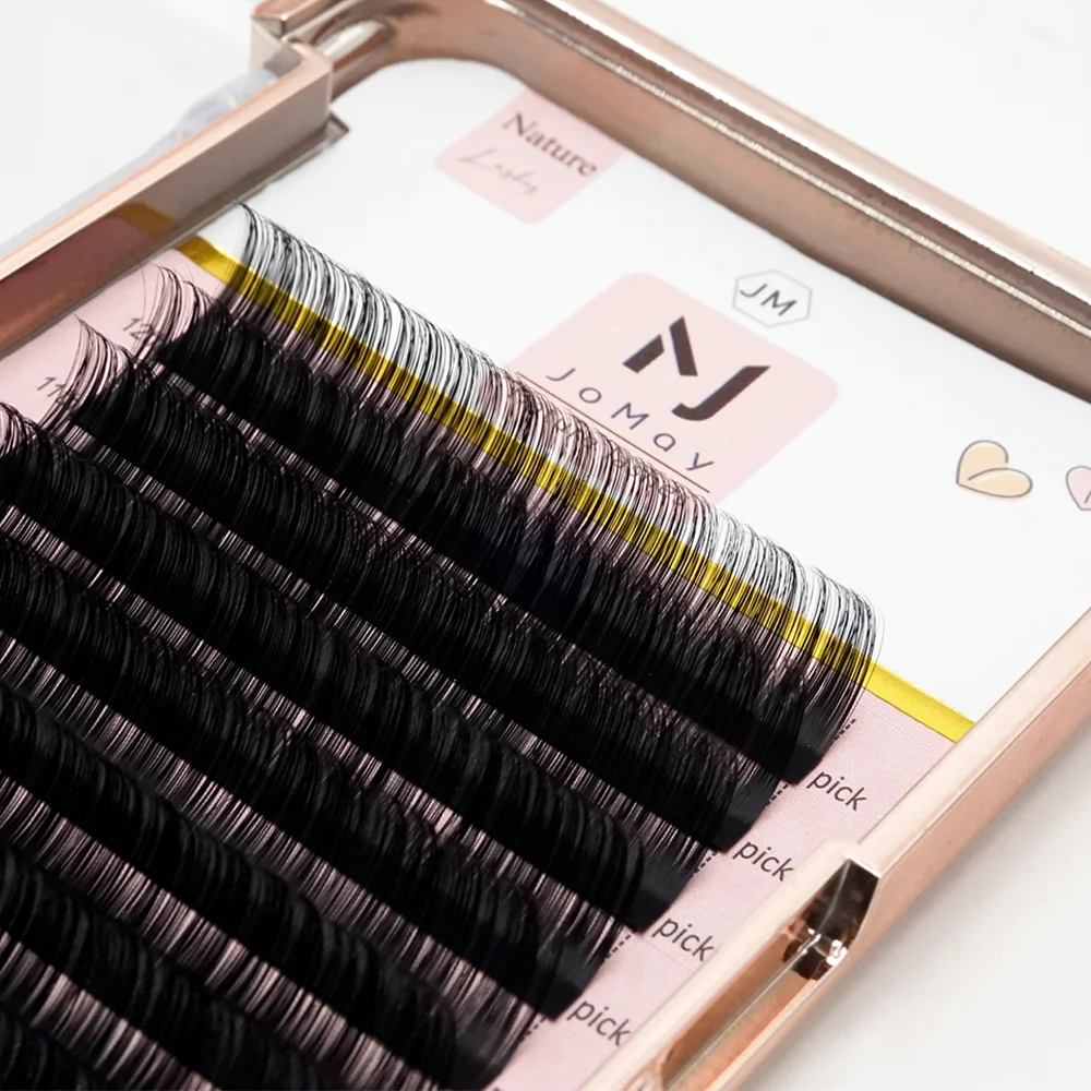 Jomay 03 siberian 25mm jb curl packages eye lash extension segment top rate lash t dance jet black matte eyelash extensions