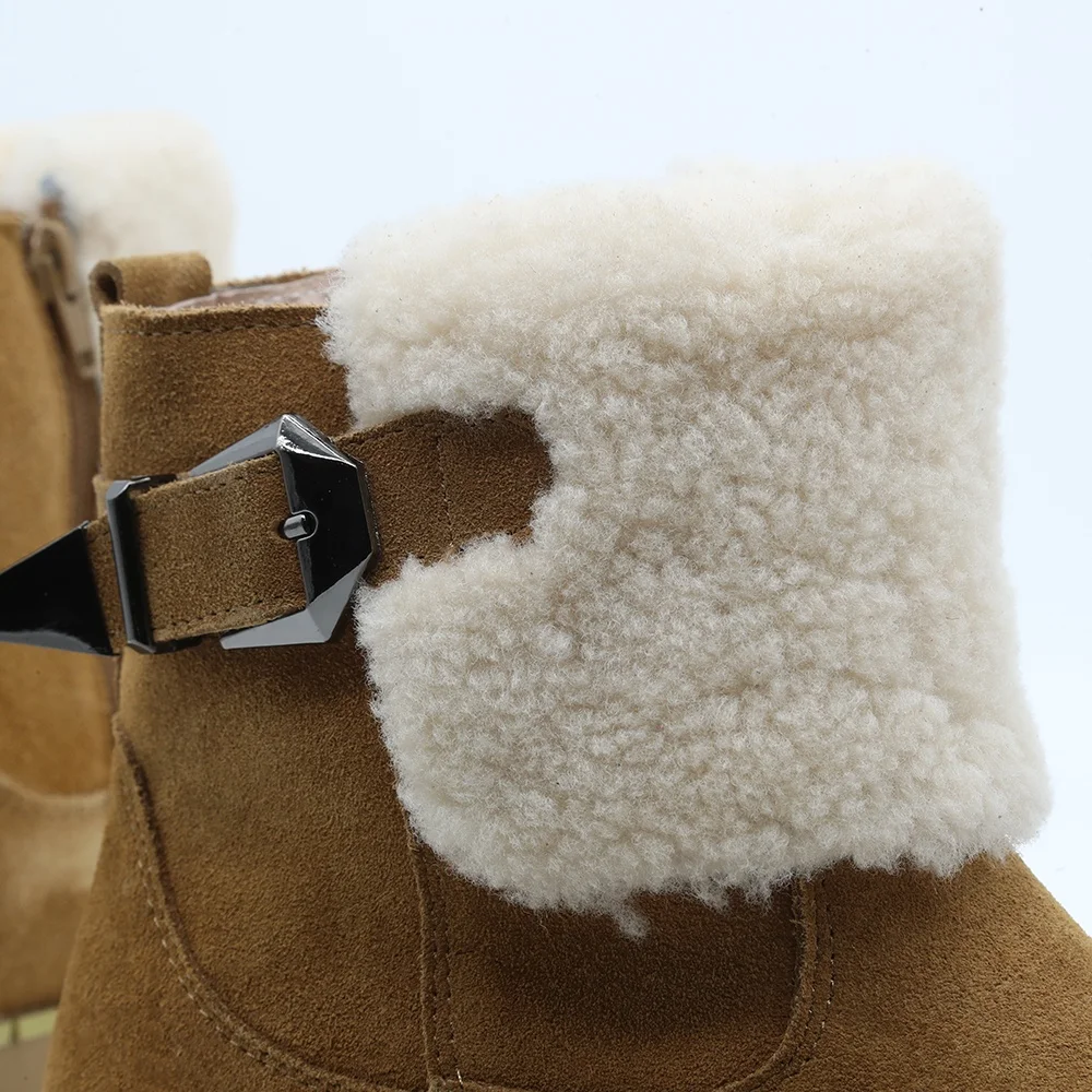  Warmlab/дизайнерские ботинки martens из мягкой кожи с меховым воротником и боковой пряжкой на