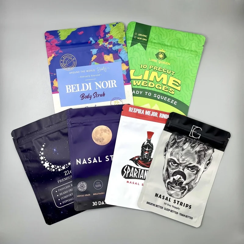 HLK Premium Printed Design Your Own Logo Mylar Zipper Bags Stand Up Pouch