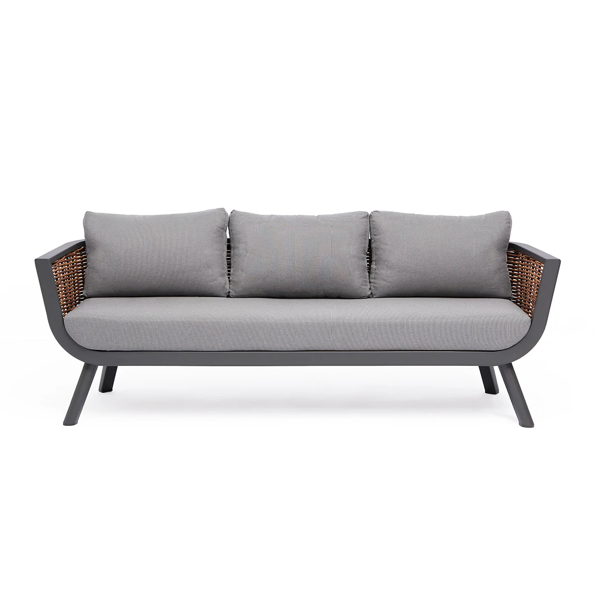 2024 New Design Outdoor Patio Modern Sofa Set Garden PE Rattan Aluminum Sofa Chair And Table Set