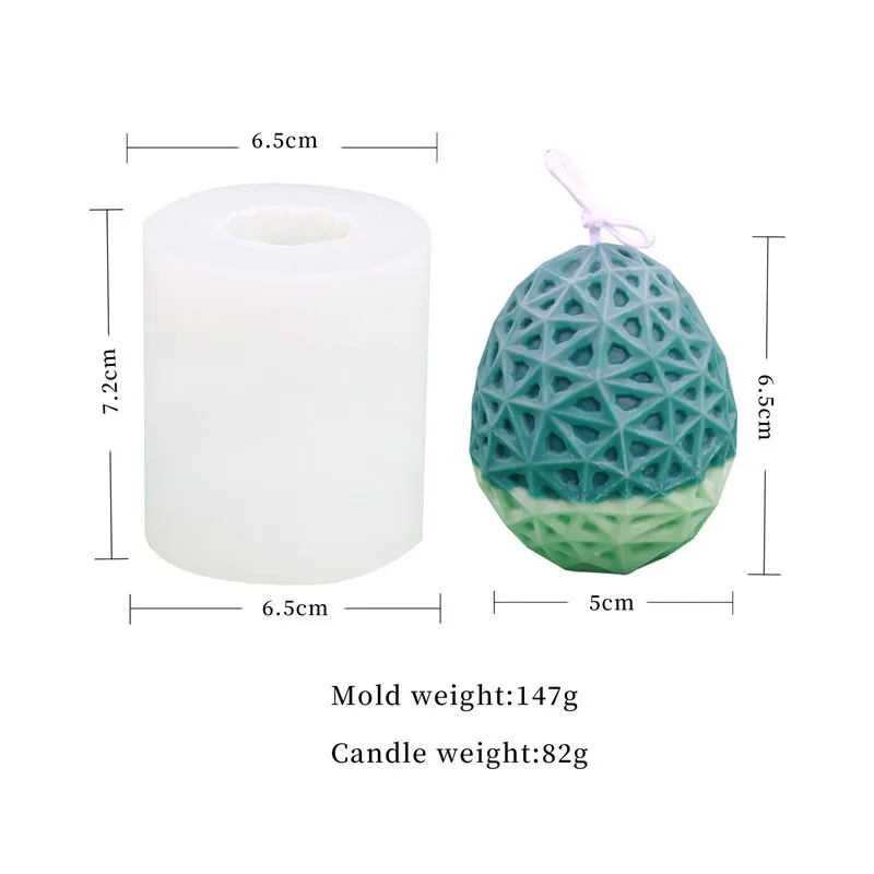 DIY 3D 16 Shapes Wave Mesh Easter Egg Candle Mold Mould Christmas Big Bubble Silicone Mold Candle Mousse Cake Mold